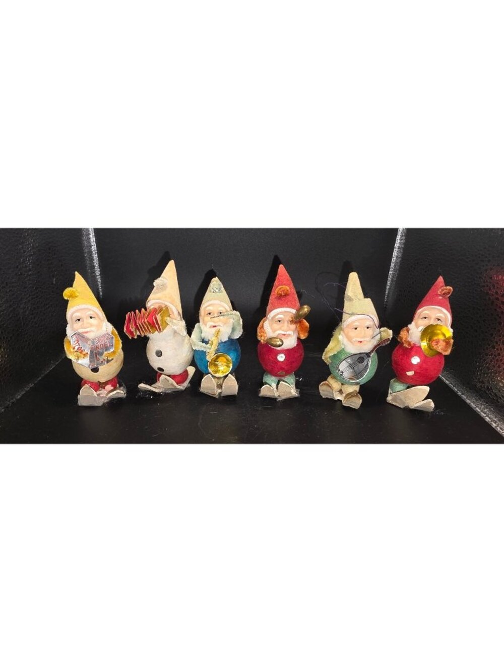 Vintage Pixie Gnome Musician Skiers Christmas Decor Made in Japan